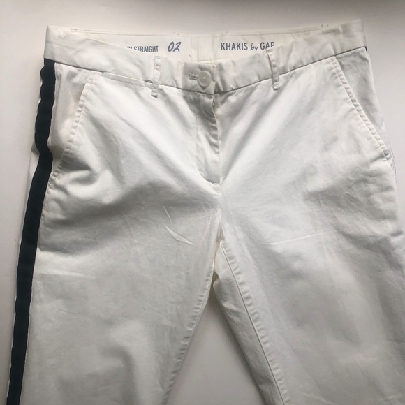 NWOT GAP Striped, Straight Leg Khaki Pants - Picture 1 of 6